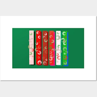 Christmas Stripes and Bubbles Posters and Art